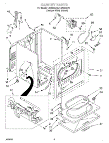 02 - Cabinet parts for Whirlpool Dryer LGN2000JT2 from AppliancePartsPros.com