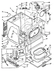 Cabinet parts for Whirlpool Dryer LG7801XSN1 from AppliancePartsPros.com