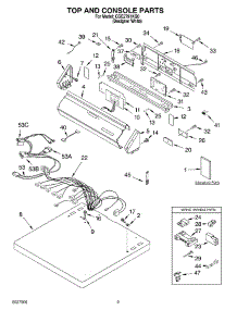02 - Top And Console, Literature parts for Whirlpool Dryer CGE2791KQ0 from AppliancePartsPros.com