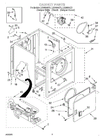 02 - Cabinet parts for Whirlpool Dryer LGR4634JT1 from AppliancePartsPros.com