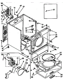 Cabinet parts for Whirlpool Dryer LEC6646AZO from AppliancePartsPros.com