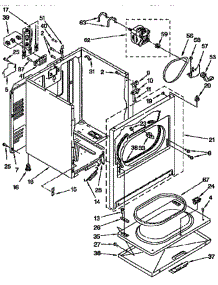Cabinet parts for Whirlpool Dryer LEC6858AQ3 from AppliancePartsPros.com