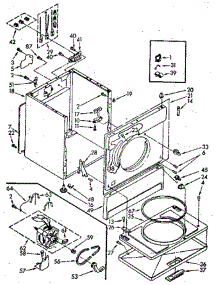 Cabinet parts for Whirlpool Dryer LE5800XSN3 from AppliancePartsPros.com