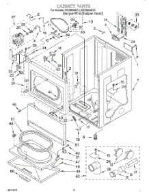 02 - Cabinet parts for Whirlpool Dryer GEC9858EQ1 from AppliancePartsPros.com