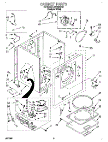 02 - Cabinet parts for Whirlpool Dryer LGT5624BQ1 from AppliancePartsPros.com