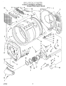 03 - Bulkhead parts for Whirlpool Dryer GGC9858EQ1 from AppliancePartsPros.com