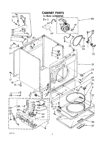 03 - Cabinet parts for Whirlpool Dryer LG7006XPW0 from AppliancePartsPros.com