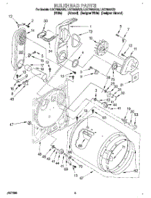 03 - Bulkhead parts for Whirlpool Dryer LGC7858AZ2 from AppliancePartsPros.com