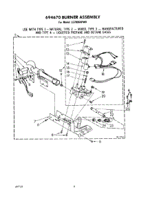 05 - 694670 Burner parts for Whirlpool Dryer LG7006XPW0 from AppliancePartsPros.com