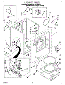 02 - Cabinet parts for Whirlpool Dryer LGR6644DZ0 from AppliancePartsPros.com