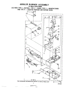 05 - 688639 Burner parts for Whirlpool Dryer LG5531XMW0 from AppliancePartsPros.com
