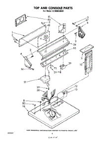 03 - Top And Console , Literature And Op parts for Whirlpool Dryer LE3000XMW1 from AppliancePartsPros.com