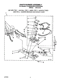 03 - 694670 Burner parts for Whirlpool Dryer LGV6646AW0 from AppliancePartsPros.com