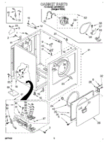 02 - Cabinet parts for Whirlpool Dryer LGR4634BQ1 from AppliancePartsPros.com
