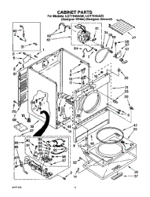 02 - Cabinet parts for Whirlpool Dryer LGT7646AQ0 from AppliancePartsPros.com