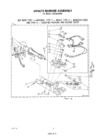 04 - 694670 Burner parts for Whirlpool Dryer LG5706XPW0 from AppliancePartsPros.com