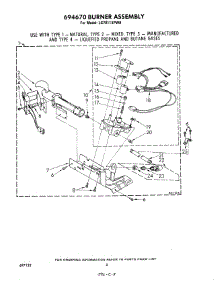 05 - 694670 Burner parts for Whirlpool Dryer LG7011XPW0 from AppliancePartsPros.com