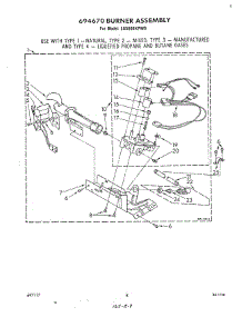05 - 694670 Burner Assembly parts for Whirlpool Dryer LG5806XPW0 from AppliancePartsPros.com