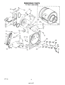 05 - Bulkhead parts for Whirlpool Dryer LG6811XPW0 from AppliancePartsPros.com