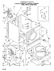 03 - Cabinet parts for Whirlpool Dryer GLER5434BN1 from AppliancePartsPros.com