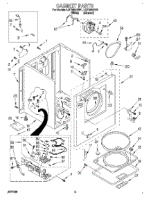02 - Cabinet parts for Whirlpool Dryer LGT5624BN1 from AppliancePartsPros.com
