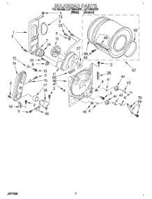 04 - Bulkhead parts for Whirlpool Dryer LGT5624BN1 from AppliancePartsPros.com