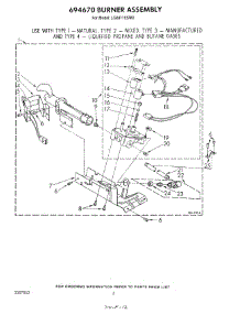 04 - 694670 Burner parts for Whirlpool Dryer LG6811XSW0 from AppliancePartsPros.com