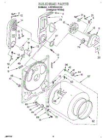 03 - Bulkhead parts for Whirlpool Dryer LGT6634AQ0 from AppliancePartsPros.com