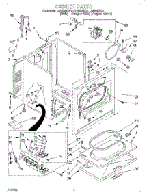 02 - Cabinet parts for Whirlpool Dryer LGR6638DZ1 from AppliancePartsPros.com