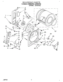 04 - Bultkhead parts for Whirlpool Dryer LGR5624BN0 from AppliancePartsPros.com