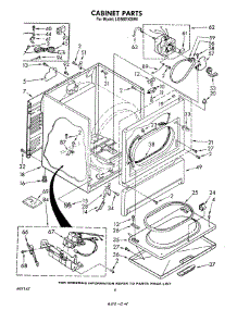 03 - Cabinet parts for Whirlpool Dryer LG9801XSW0 from AppliancePartsPros.com