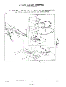 05 - 694670 Burner parts for Whirlpool Dryer LG6881XSW0 from AppliancePartsPros.com