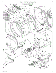 03 - Section parts for Whirlpool Dryer CEW2790EW0 from AppliancePartsPros.com