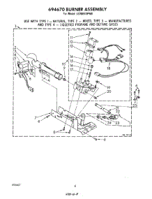 05 - 694670 Burner parts for Whirlpool Dryer LG7681XPW0 from AppliancePartsPros.com