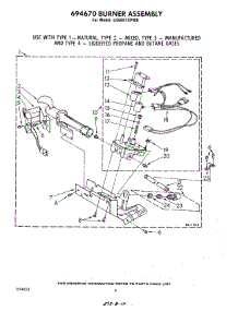 04 - 694670 Burner parts for Whirlpool Dryer LG5601XPW0 from AppliancePartsPros.com
