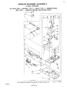 06 - 688639 Burner parts for Whirlpool Dryer LG7801XKW1 from AppliancePartsPros.com