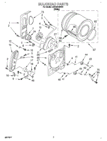 04 - Bulkhead parts for Whirlpool Dryer LGR2614BW2 from AppliancePartsPros.com