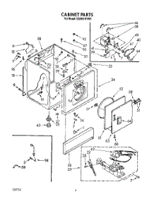 03 - Cabinet parts for Whirlpool Dryer CG2951XYW0 from AppliancePartsPros.com