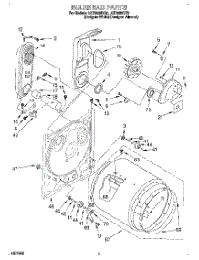 03 - Bulkhead parts for Whirlpool Dryer LGT6638DZ0 from AppliancePartsPros.com