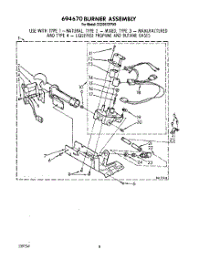 05 - 694670 Burner parts for Whirlpool Dryer CG2951XYW0 from AppliancePartsPros.com
