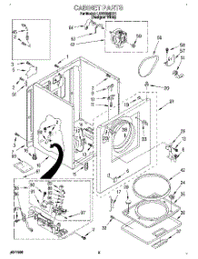 02 - Cabinet parts for Whirlpool Dryer LGT5624DQ1 from AppliancePartsPros.com