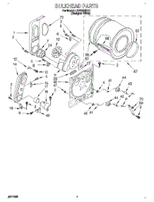 04 - Bulkhead parts for Whirlpool Dryer LGT5624DQ1 from AppliancePartsPros.com