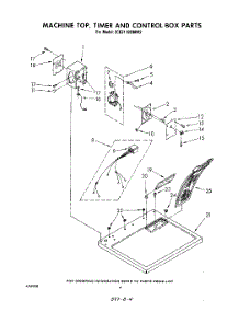 03 - Machine Top, Timer And Control Box parts for Whirlpool Dryer 3CE2110XMW2 from AppliancePartsPros.com