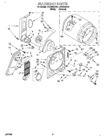 03 - Section parts for Whirlpool Dryer LEC6848AW2 from AppliancePartsPros.com