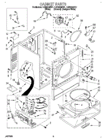 02 - Cabinet parts for Whirlpool Dryer LGR6634BQ1 from AppliancePartsPros.com