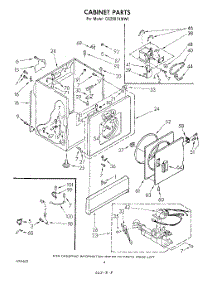 03 - Cabinet parts for Whirlpool Dryer GCG2501XMW1 from AppliancePartsPros.com
