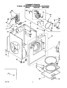 02 - Section parts for Whirlpool Dryer LEV4624BN0 from AppliancePartsPros.com