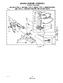 06 - 694505 Burner parts for Whirlpool Dryer LG5651XKW0 from AppliancePartsPros.com
