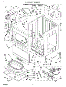 02 - Cabinet parts for Whirlpool Dryer CGW2761AN1 from AppliancePartsPros.com