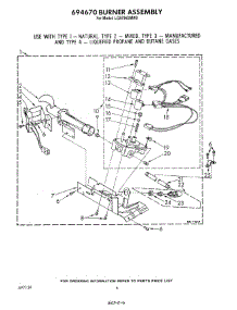 04 - 694670 Burner parts for Whirlpool Dryer LG5796XMW0 from AppliancePartsPros.com